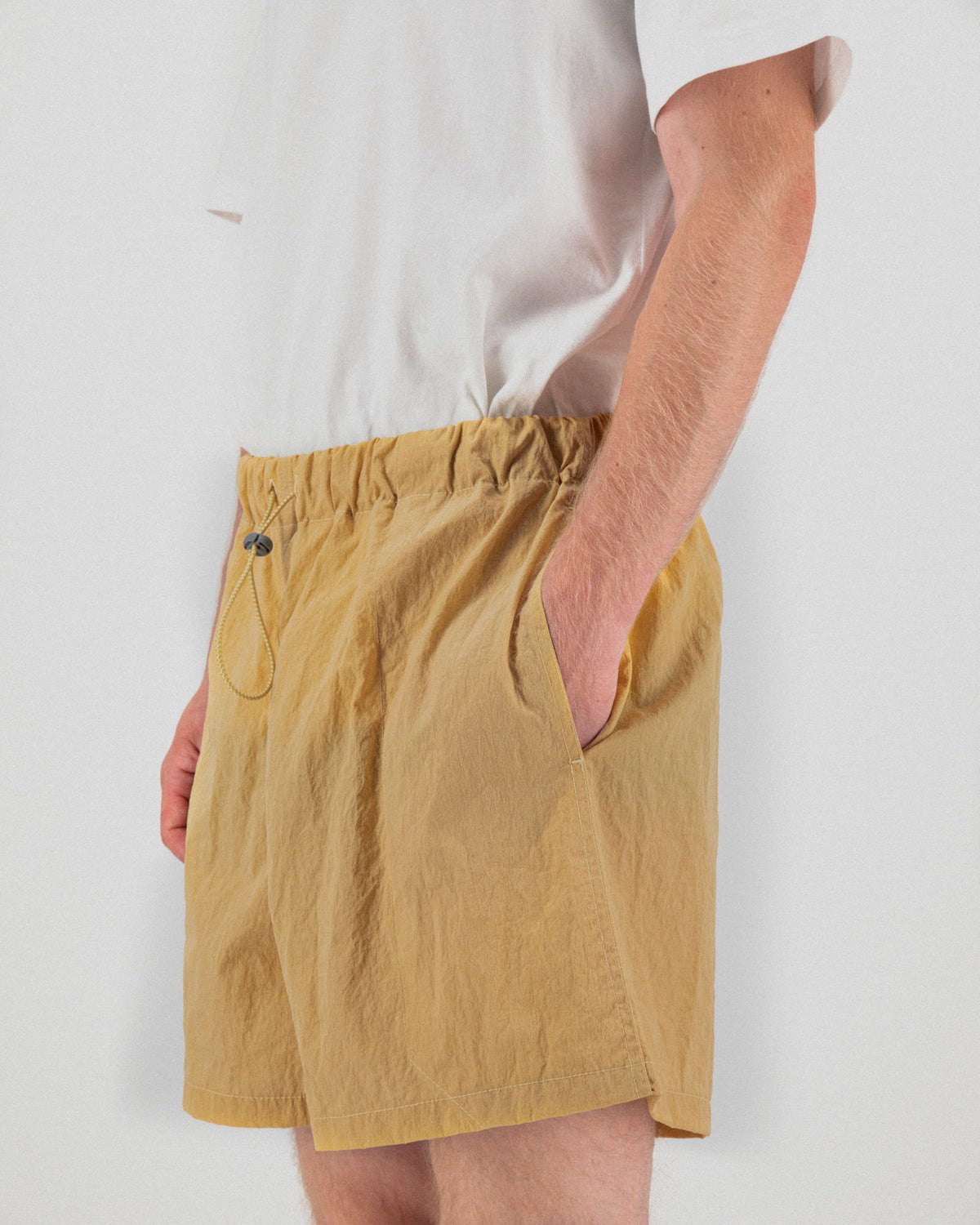 Doppler Effect Shorts - Grungy Japanese Nylon Twill - Yellow