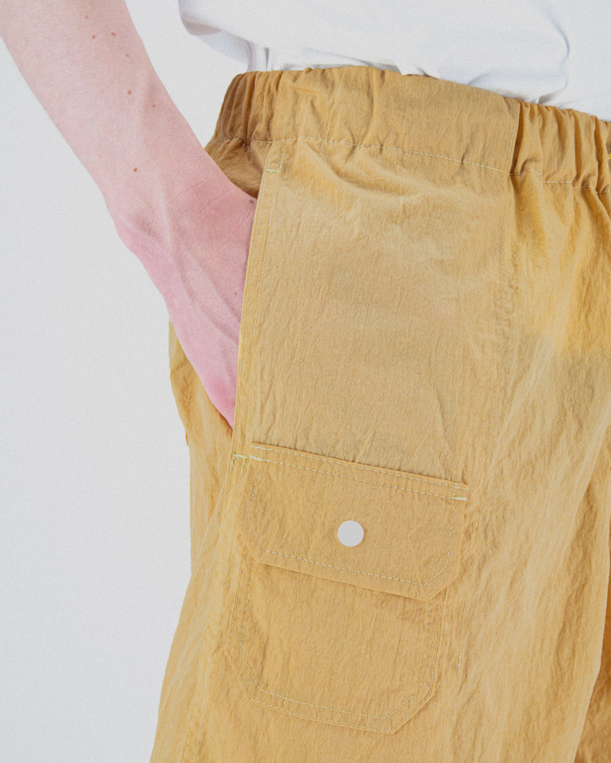 Doppler Effect Shorts - Grungy Japanese Nylon Twill - Yellow
