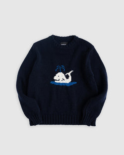 Floating Smiling Whale - Navy (Women)