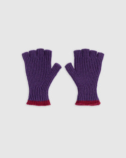 Lost My Fingers Ribbed Gloves - Violet Dreams