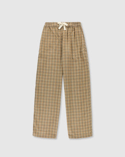 Love Pants - Brushed Japanese Cotton Check Camel (Women)