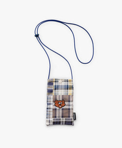 Magic Pouch Bag - Shaggy Bear - Blue Madras Mix