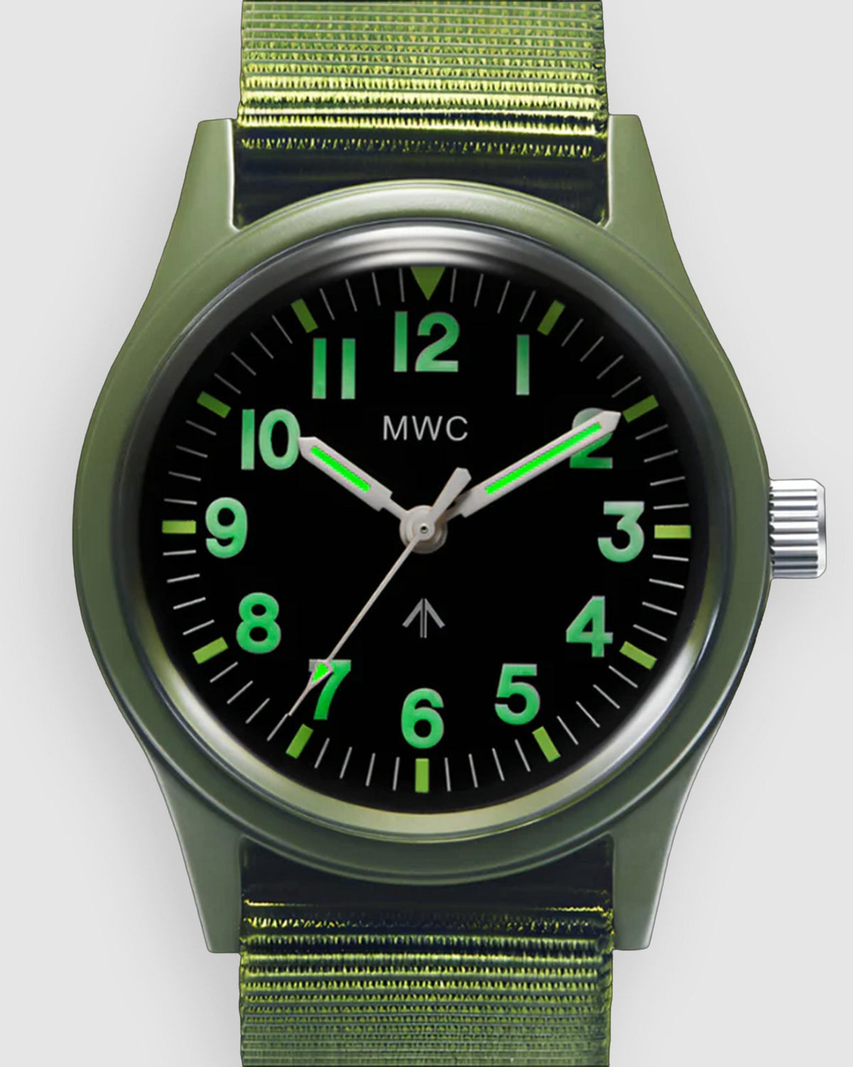 Classic 1960s/70s European Pattern Military Watch – Olive Drab (Matching Strap)