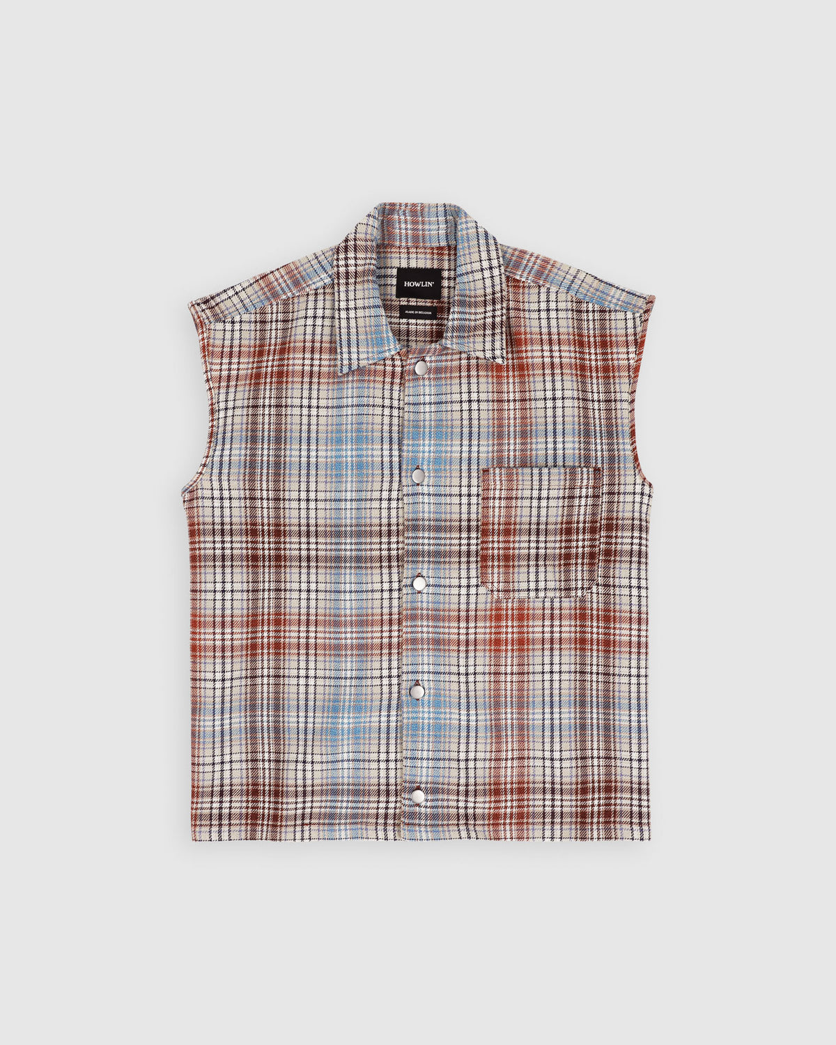 No More Sleeves Shirt - Japanese Twill Check - Sand