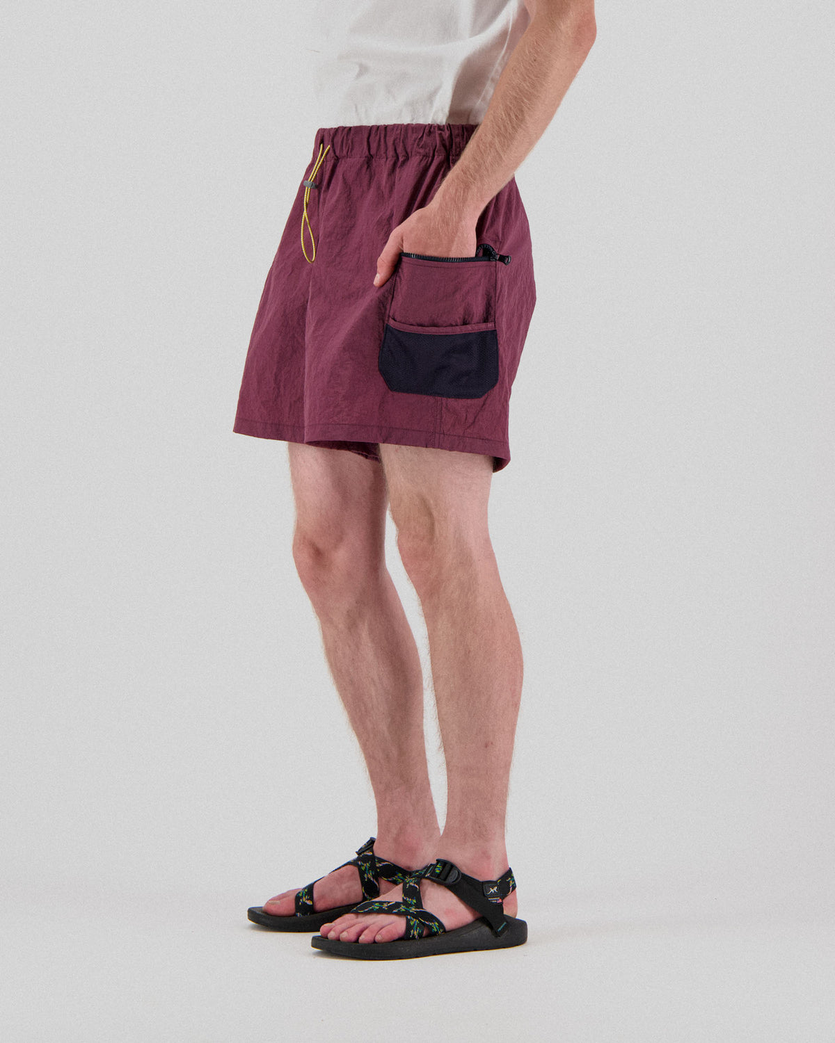 Outer Shorts - Grungy Japanese Nylon Twill - Burgundy