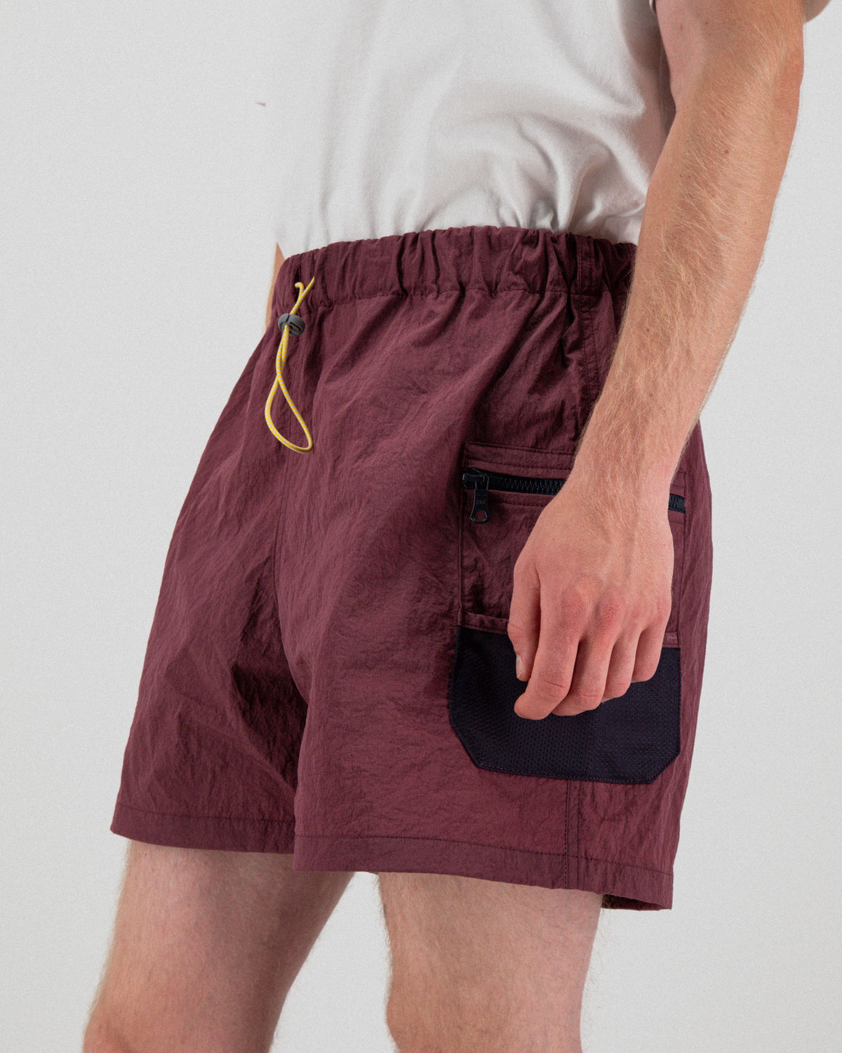 Outer Shorts - Grungy Japanese Nylon Twill - Burgundy
