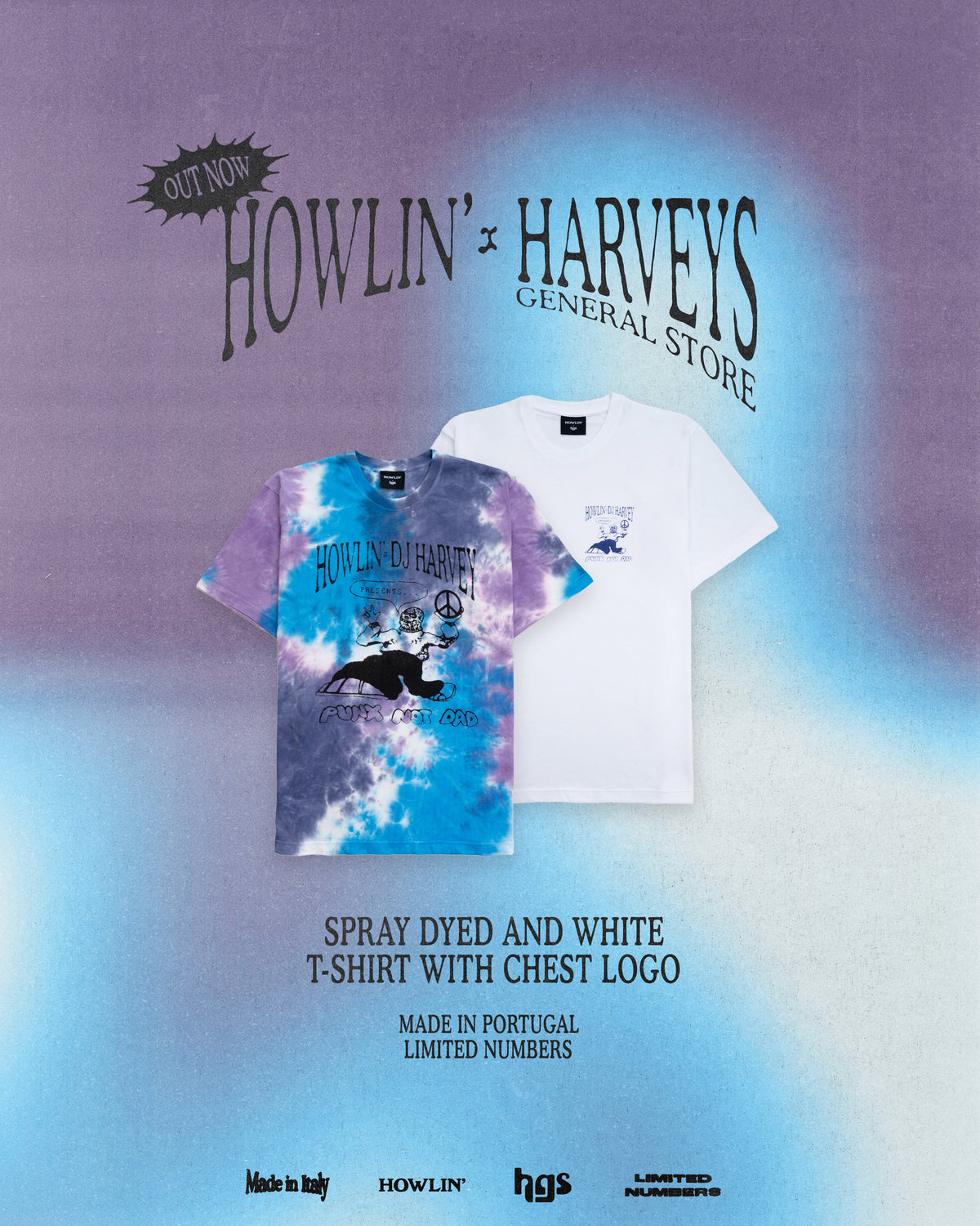 Spray Dyed T-shirt With Logo  - Midnight Mix *Ltd