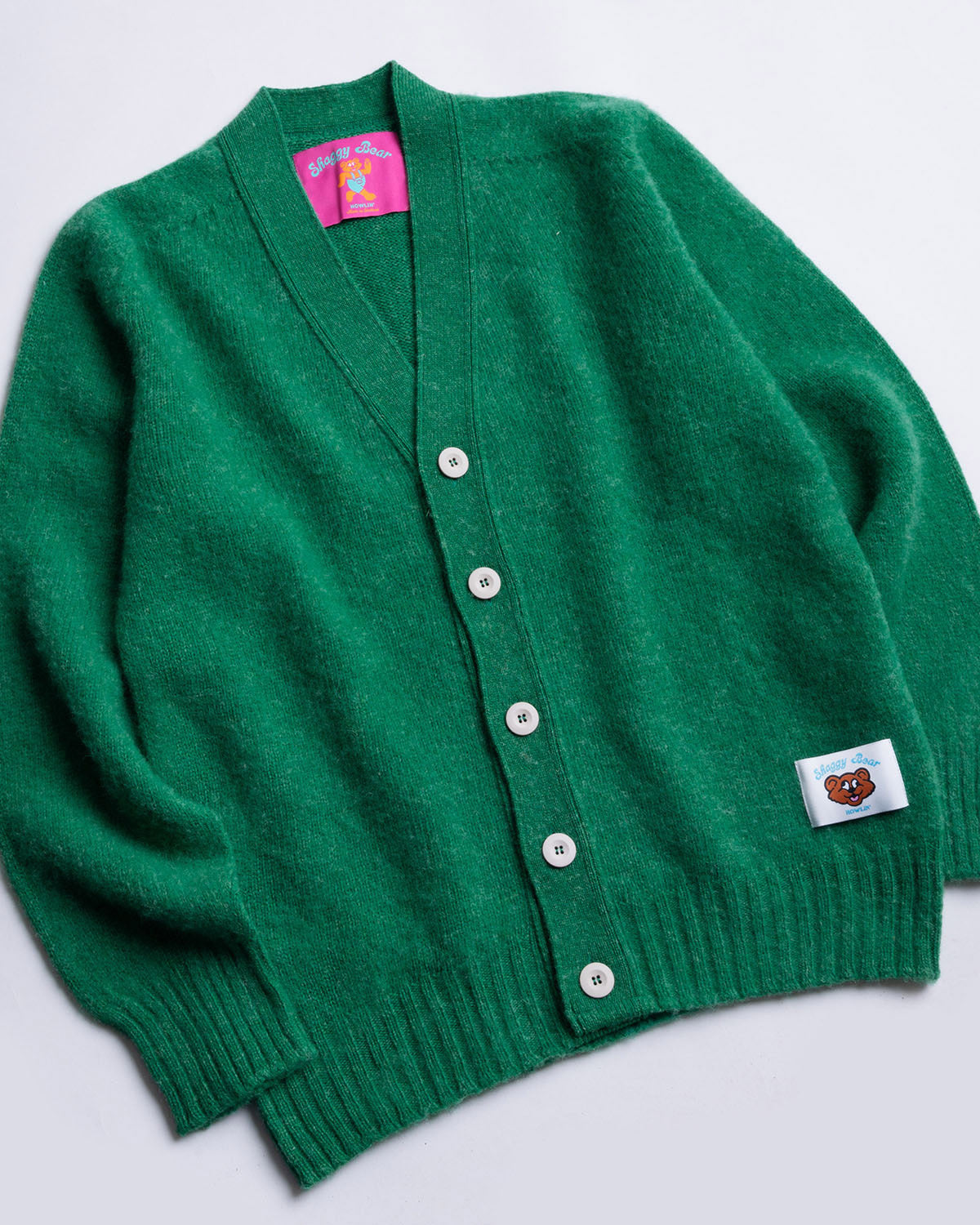 Shaggy Bear Cardigan - Greendream