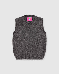 Shaggy Bear Slipover - Black Melange