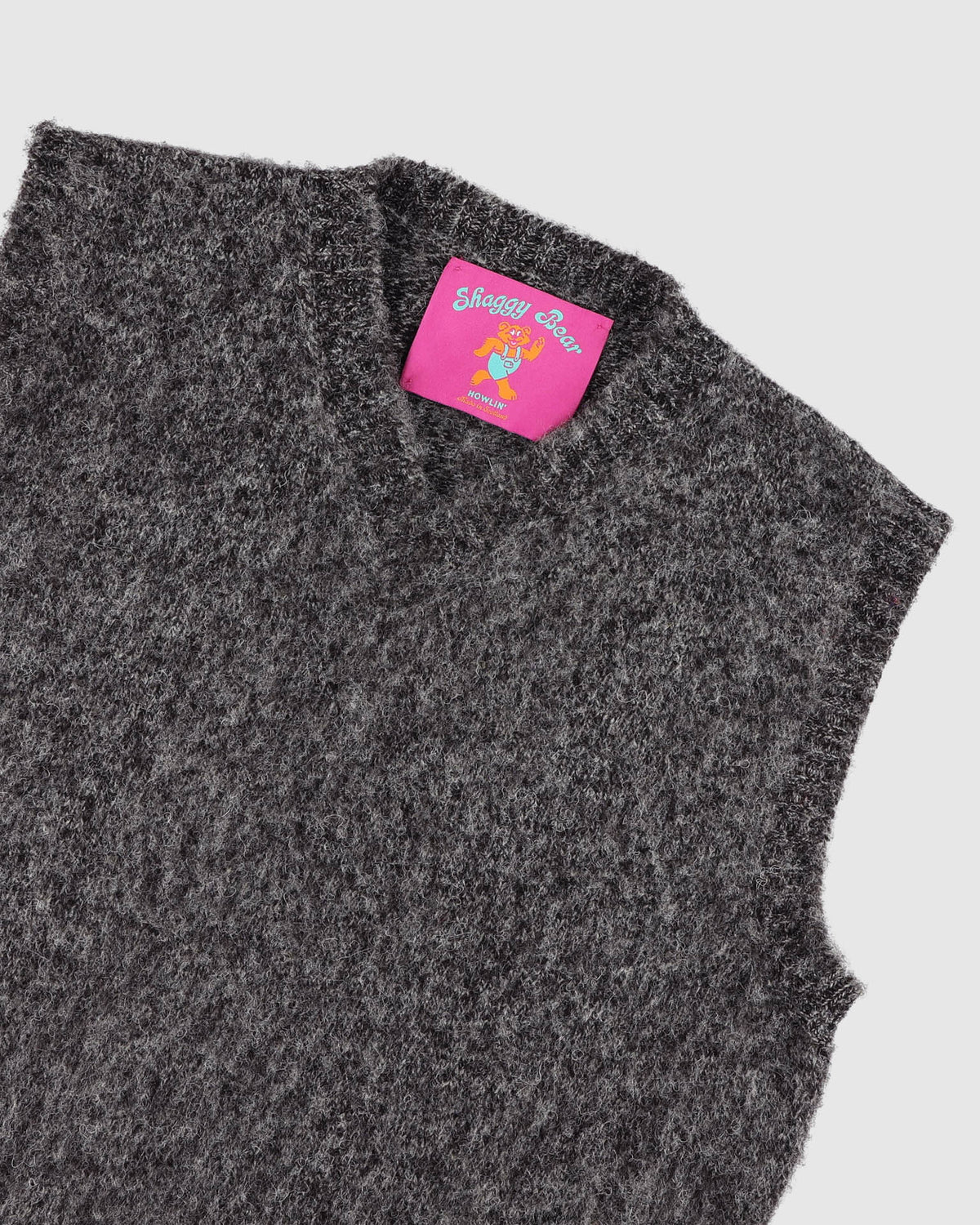Shaggy Bear Slipover - Black Melange