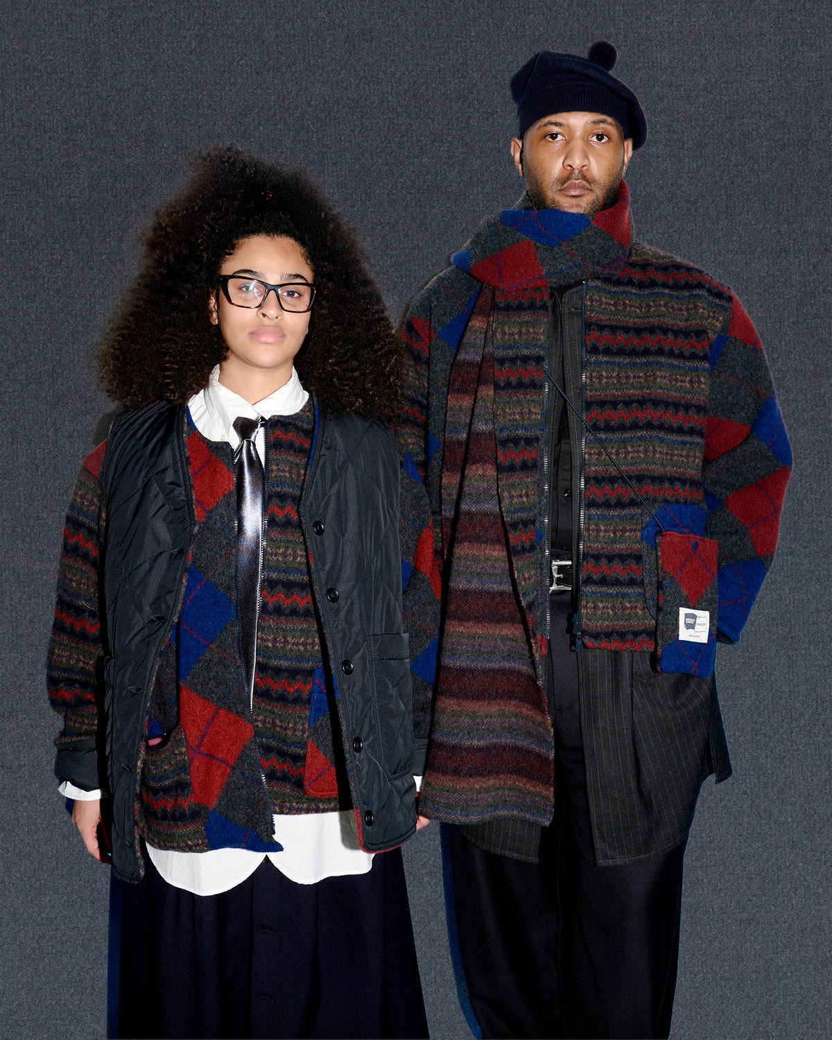 Howlin' x Engineered Garments - Argyle Mixed Scarf